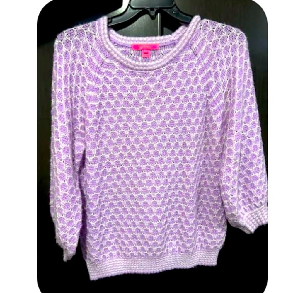 Beautiful Lilly Pulitzer purple sweater just in time for Spring.